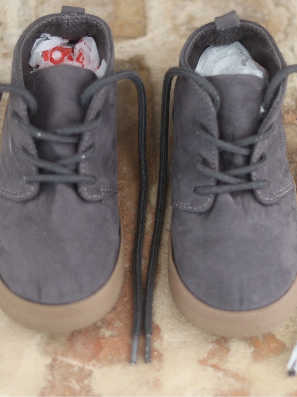 GAP Kids Charcoal Suede Lace-Up Shoes with Tan Outsole